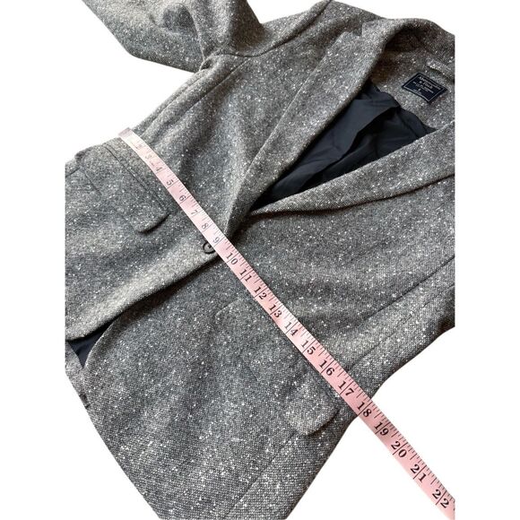 Abercrombie & Fitch Textured Grey Wool-Blend Tweed Blazer Size 8 - Picture 10 of 10